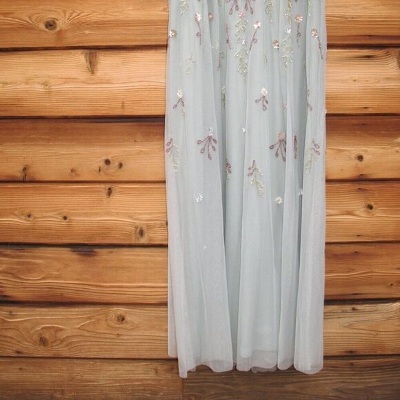 MAC DUGGAL 9136 Womens Embellished High Neck Butterfly Sleeve Gown 6 - Picture 9 of 13